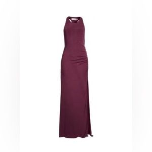 NWT MISHA Anastasia racer back gown in wine, size 6